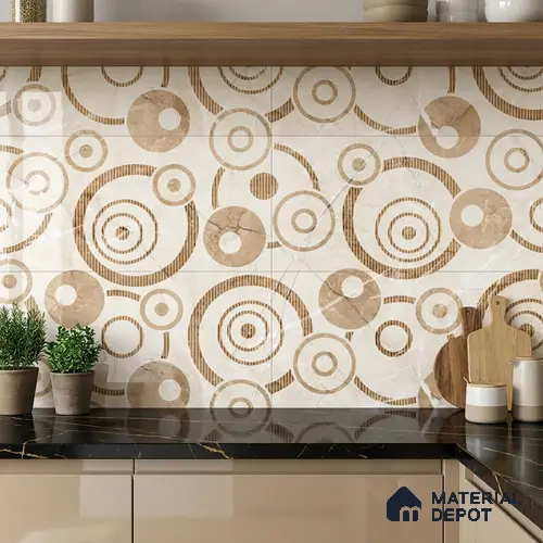 TL 02454 B Brown Champagne Highlighter 2 ft x 1 ft Glossy Finish Ceramic Wall Tile - 6 mm