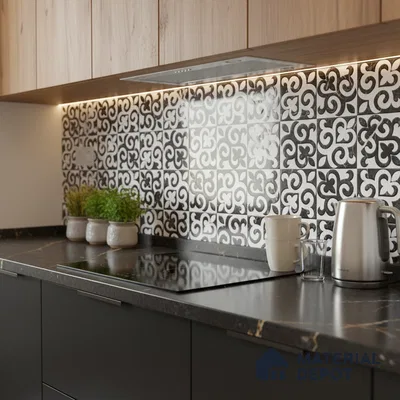 TL 02457 B Snowflake White Highlighter 2 ft x 1 ft Glossy Finish Ceramic Wall Tile - 6 mm (Sample)