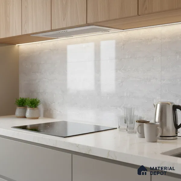 TL 02457 A Pearl White Light 2 ft x 1 ft Glossy Finish Ceramic Wall Tile - 6 mm
