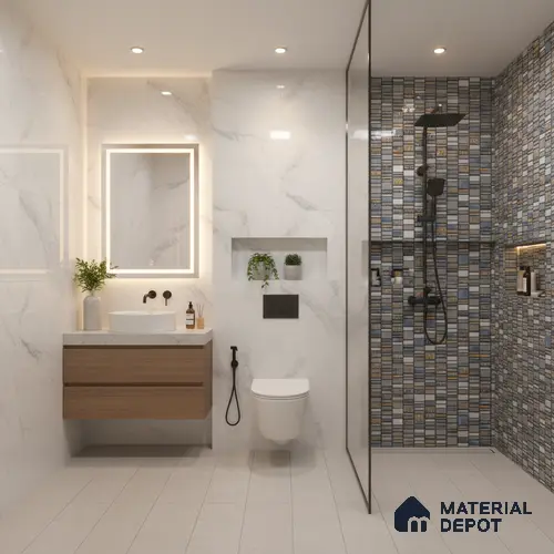 TL 02459 B Light Grey Quartz Highlighter 2 ft x 1 ft Glossy Finish Ceramic Wall Tile - 6 mm