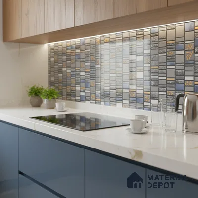 Highlighter Wall Tile TL 02459 B Light Grey Quartz 2 ft x 1 ft Glossy Finish Ceramic Tile - 6 mm | Suitable For Kitchen, Bathroom & Accent/Feature Wall