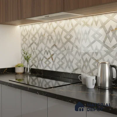 TL 02460 B White Anti Flash White Highlighter 2 ft x 1 ft Glossy Finish Ceramic Wall Tile - 6 mm (Sample)