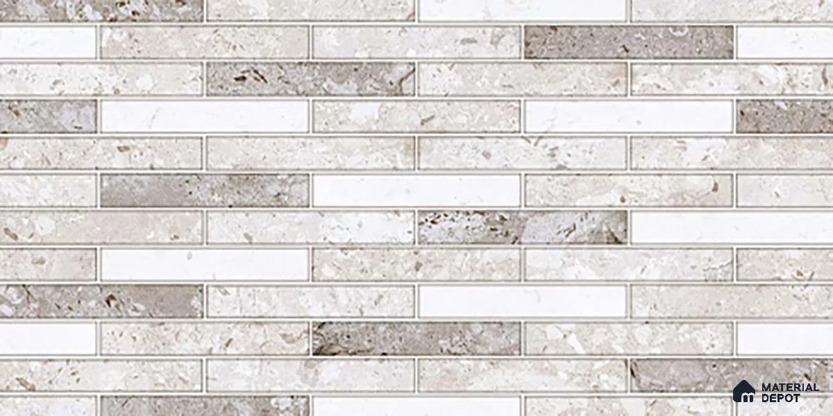 Brick Wall Tile TL 02461 B Grey Platinum Highlighter 2 ft x 1 ft Glossy Finish Ceramic Tile - 6 mm