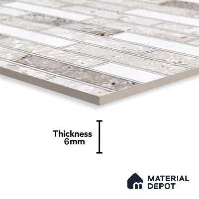 Brick Wall Tile TL 02461 B Grey Platinum Highlighter 2 ft x 1 ft Glossy Finish Ceramic Tile - 6 mm