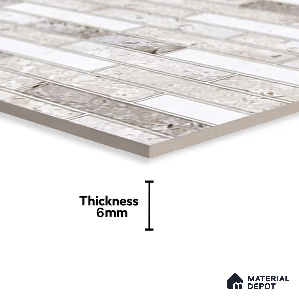 Brick Wall Tile TL 02461 B Grey Platinum Highlighter 2 ft x 1 ft Glossy Finish Ceramic Tile - 6 mm