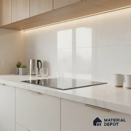 Marble Wall Tile TL 02461 A Cotton White Light 2 ft x 1 ft Glossy Finish Ceramic Tile - 6 mm