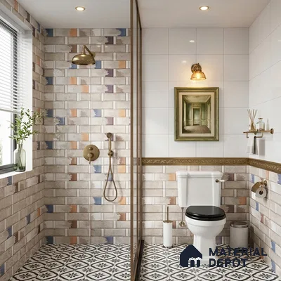 Highlighter Wall Tile TL 02462 B Brown Dun 2 ft x 1 ft Glossy Finish Ceramic Tile - 6 mm | Suitable For Kitchen, Bathroom & Accent/Feature Wall