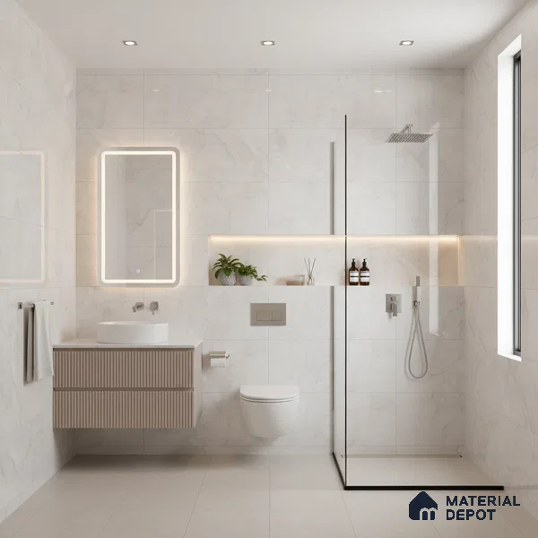 Marble Wall & Floor Tile | TL 02569 Anti Sky 4 ft x 2 ft Glossy Finish Random Design Vitrified Tile - 9 mm | Suitable For Living Room, Bedroom, Kitchen (Sample)