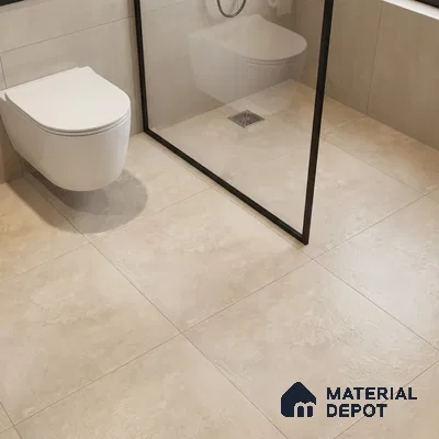 Parking Floor Tile TL 02770 Petrus Creamy 16 x 16 inch Anti Skid Matte Finish Vitrified Tile - 12 mm | 4 Random Design | Suitbale For Outdoor, Balcony, Terrace | Pattern Alignment May Vary | 2-3 mm Spacer is Mandatory (Sample)