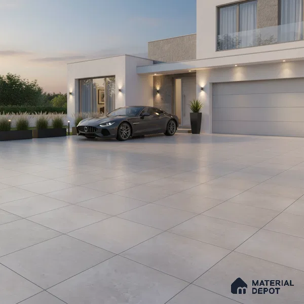 Parking Floor Tile TL 02770 Petrus Creamy 16 x 16 inch Anti Skid Matte Finish Vitrified Tile - 12 mm | 4 Random Design | Suitbale For Outdoor, Balcony, Terrace | Pattern Alignment May Vary | 2-3 mm Spacer is Mandatory (Sample)