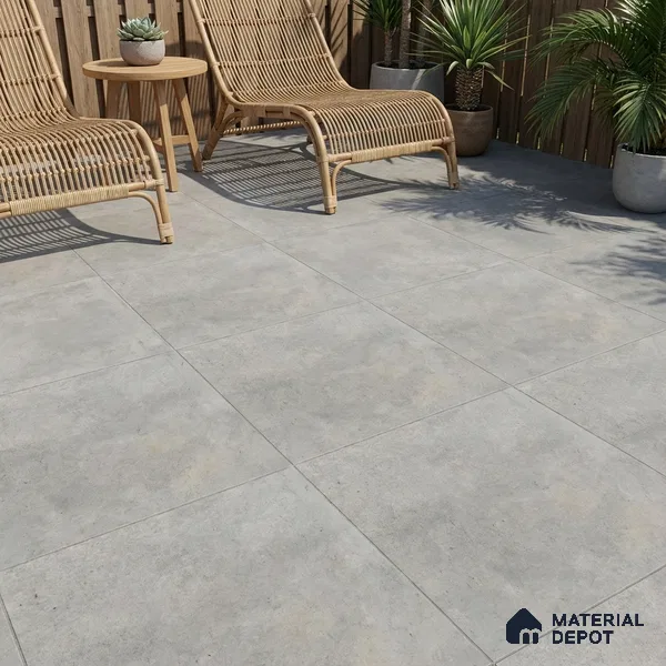 TL 02788 Powder Grey 400 x 400 mm Matte Finish Vitrified Parking Floor Tile - 12 mm | Pattern Alignment May Vary | 2-3 mm Spacer is Mandatory (Sample)