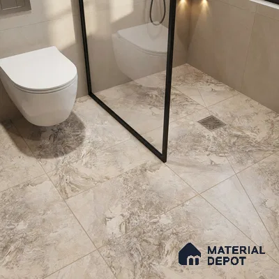 Parking Floor Tile TL 02791 Beige Cream 16 x 16 inch Vitrified Anti Skid Matte Finish Heavy Duty Tile - 12 mm | Suitable For Outdoor, High Traffic Areas, Terrace | Pattern Alignment May Vary | 2-3 mm Spacer is Mandatory (Sample)