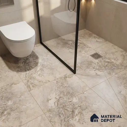 Parking Floor Tile TL 02791 Beige Cream 16 x 16 inch Vitrified Anti Skid Matte Finish Heavy Duty Tile - 12 mm | Suitable For Outdoor, High Traffic Areas, Terrace | Pattern Alignment May Vary | 2-3 mm Spacer is Mandatory