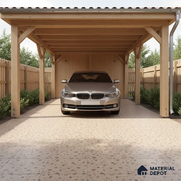 Terrazzo Parking Floor Tile TL 02793 B Beige Terrazzo 16 x 16 inch Matte Finish Vitrified Tile - 12 mm | Pattern Alignment May Vary | 2-3 mm Spacer is Mandatory (Sample)