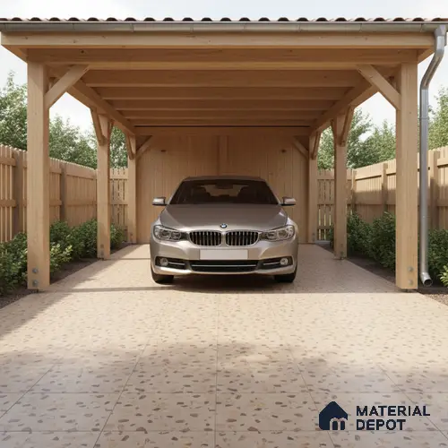 Terrazzo Parking Floor Tile TL 02793 B Beige Terrazzo 16 x 16 inch Matte Finish Vitrified Tile - 12 mm | Pattern Alignment May Vary | 2-3 mm Spacer is Mandatory