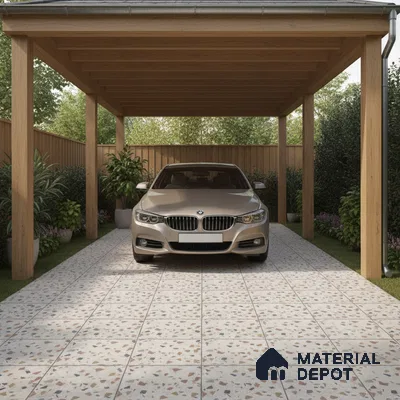 Terrazzo Parking Floor Tile TL 02793 A Vibrant Terrazzo 16 x 16 inch Matte Finish Vitrified Anti Skid Tile - 12 mm | Pattern Alignment May Vary | 2-3 mm Spacer is Mandatory