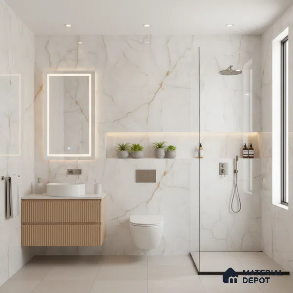 TL 02845 Chalk White 4 ft x 2 ft Glossy Finish Vitrified Wall & Floor Tile - 9.5 mm