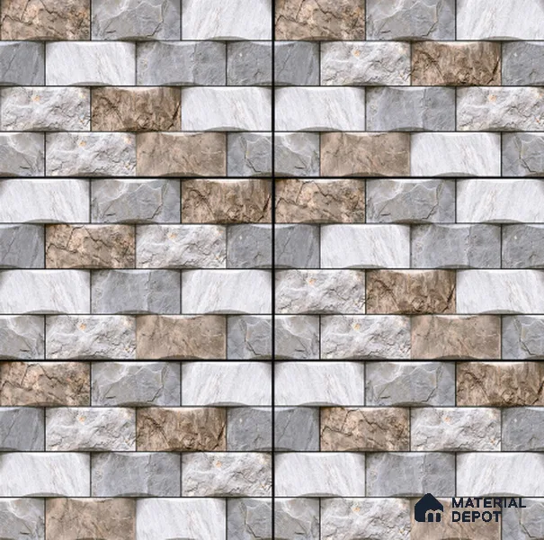 TL 02910 Platinum Grey 18 x 12 inch Glossy Finish Wall Elevation Ceramic Tile - 7 mm