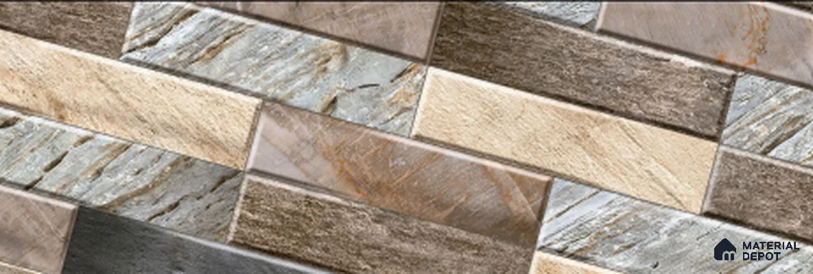 TL 02911 Tan Brown 18 x 12 inch Glossy Finish Wall Elevation Ceramic Tile - 7 mm