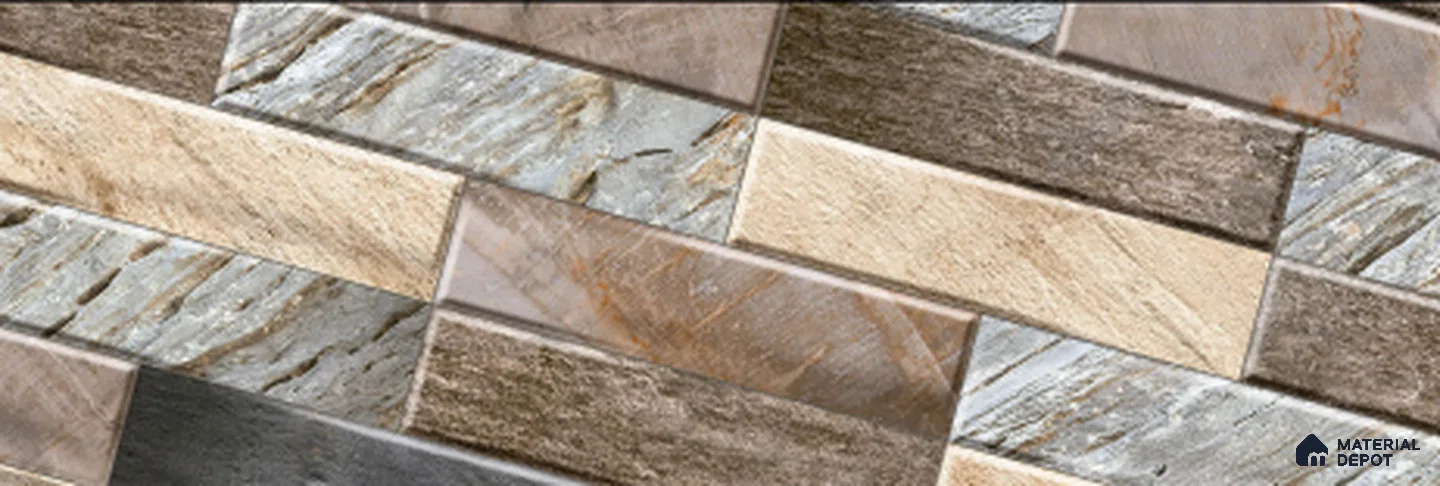 TL 02911 Tan Brown 18 x 12 inch Glossy Finish Wall Elevation Ceramic Tile - 7 mm