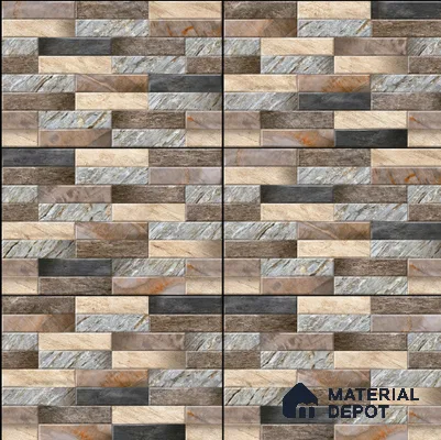 TL 02911 Tan Brown 18 x 12 inch Glossy Finish Wall Elevation Ceramic Tile - 7 mm