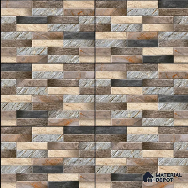 TL 02911 Tan Brown 18 x 12 inch Glossy Finish Wall Elevation Ceramic Tile - 7 mm
