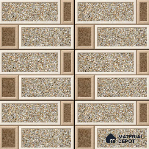 Brick Wall Tile TL 02916 Raw Umber 18 x 12 inch Glossy Finish Elevation Ceramic Tile - 7 mm