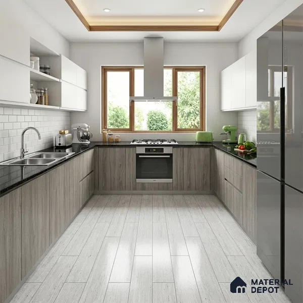 TL 02987 Slate Grey 39 x 8 inch Matte Finish Porcelain Floor & Wall Plank Tile - 9.5 mm | 2-3 mm Spacer is Mandatory