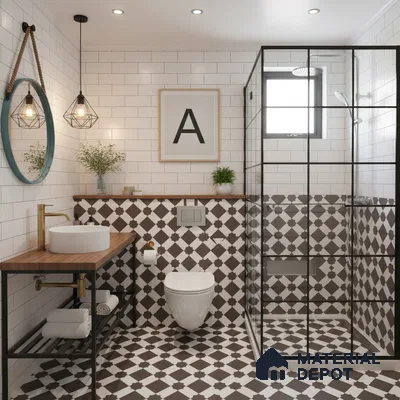 Moroccan Carpet Wall & Floor Tile TL 03079 C Centre 1 ft x 1 ft Matte Finish Digital Ceramic Tile - 9.5 mm | Suitable For Living Room, Kitchen, Bathroom | Please Expect a Slight Variation of Pattern (Sample)