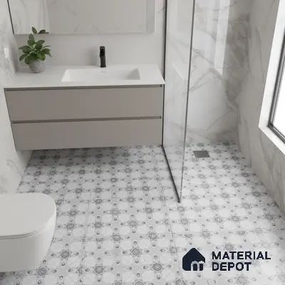 Moroccan Carpet Wall & Floor Tile TL 03082 C Centre 1 ft x 1 ft Matte Finish Digital Ceramic Tile - 9.5 mm | Suitable For Living Room, Kitchen, Bathroom | Please Expect a Slight Variation of Pattern
