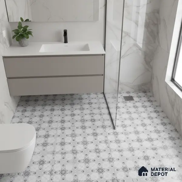 Moroccan Carpet Wall & Floor Tile TL 03082 C Centre 1 ft x 1 ft Matte Finish Digital Ceramic Tile - 9.5 mm | Suitable For Living Room, Kitchen, Bathroom | Please Expect a Slight Variation of Pattern