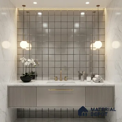 Mosaic Wall Tile TL 03201 Square Mosaic (48x48 mm) 306 x 306 mm Sheet Metallic Tile (Sample)