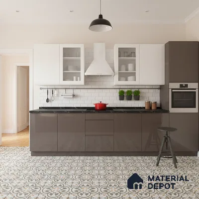 Moroccan Wall & Floor Tile TL 03320 Brizo Verde 2 ft x 2 ft Carving Matte Finish Vitrified Tile - 9 mm | Suitable For Kitchen, Bathroom, Dining Area | Please Expect a Slight Variation of Pattern (Sample)