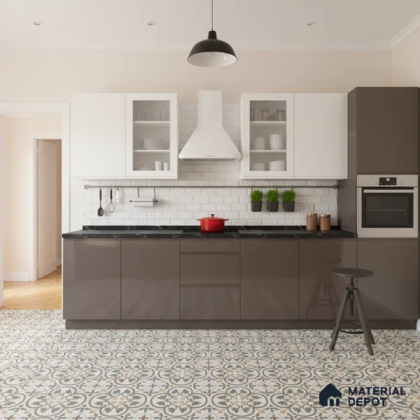 Moroccan Wall & Floor Tile TL 03320 Brizo Verde 2 ft x 2 ft Carving Matte Finish Vitrified Tile - 9 mm | Suitable For Kitchen, Bathroom, Dining Area | Please Expect a Slight Variation of Pattern (Sample)