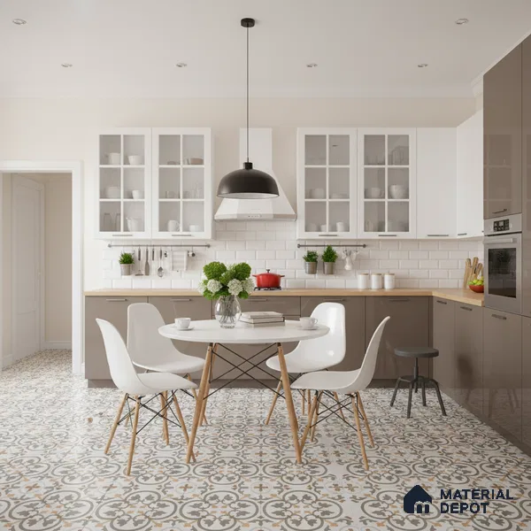 Moroccan Wall & Floor Tile TL 03320 Brizo Verde 2 ft x 2 ft Carving Matte Finish Vitrified Tile - 9 mm | Suitable For Kitchen, Bathroom, Dining Area | Please Expect a Slight Variation of Pattern (Sample)