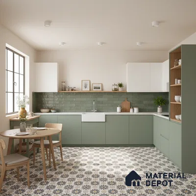 Moroccan Wall & Floor Tile TL 03343 Frammento 2 ft x 2 ft Carving Matte Finish Vitrified Tile - 9 mm | Suitable For Kitchen, Bathroom, Dining Area | Please Expect a Slight Variation of Pattern