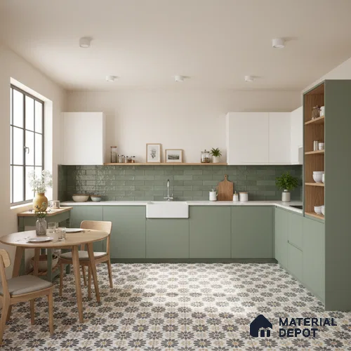 Moroccan Wall & Floor Tile TL 03343 Frammento 2 ft x 2 ft Carving Matte Finish Vitrified Tile - 9 mm | Suitable For Kitchen, Balcony, Dining Area | Please Expect a Slight Variation of Pattern