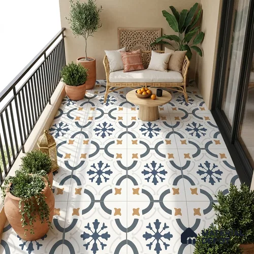 Moroccan Floor & Wall Tile TL 03346 Greek Vase 2 ft x 2 ft Carving Matte Finish Vitrified Tile - 9 mm | Suitable For Kitchen, Accent/Feature Wall, Dining Area