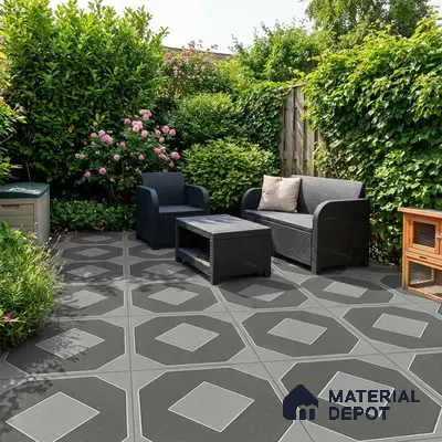 TL 03386 B Myst Smokey 400 x 400 mm Matte Finish Anti Slip Vitrified Parking Floor Tile - 12 mm | Pattern Alignment May Vary | 2-3 mm Spacer is Mandatory