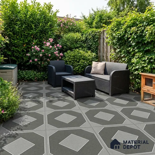TL 03386 B Myst Smokey 400 x 400 mm Matte Finish Anti Slip Vitrified Parking Floor Tile - 12 mm | Pattern Alignment May Vary | 2-3 mm Spacer is Mandatory