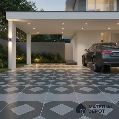 TL 03386 B Myst Smokey 400 x 400 mm Matte Finish Anti Slip Vitrified Parking Floor Tile - 12 mm | Pattern Alignment May Vary | 2-3 mm Spacer is Mandatory
