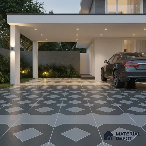 TL 03386 B Myst Smokey 400 x 400 mm Matte Finish Anti Slip Vitrified Parking Floor Tile - 12 mm | Pattern Alignment May Vary | 2-3 mm Spacer is Mandatory