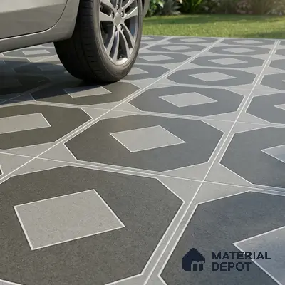 TL 03386 B Myst Smokey 400 x 400 mm Matte Finish Anti Slip Vitrified Parking Floor Tile - 12 mm | Pattern Alignment May Vary | 2-3 mm Spacer is Mandatory