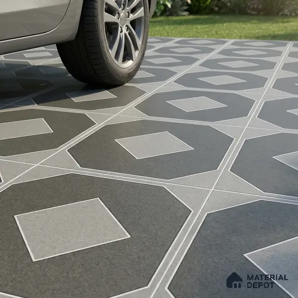 TL 03386 B Myst Smokey 400 x 400 mm Matte Finish Anti Slip Vitrified Parking Floor Tile - 12 mm | Pattern Alignment May Vary | 2-3 mm Spacer is Mandatory