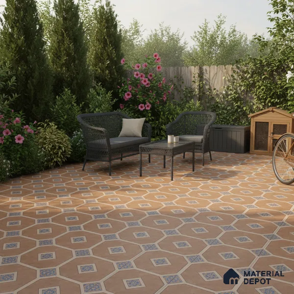 TL 03386 C Myst Brown 400 x 400 mm Matte Finish Anti Slip Vitrified Parking Floor Tile - 12 mm | Pattern Alignment May Vary | 2-3 mm Spacer is Mandatory (Sample)