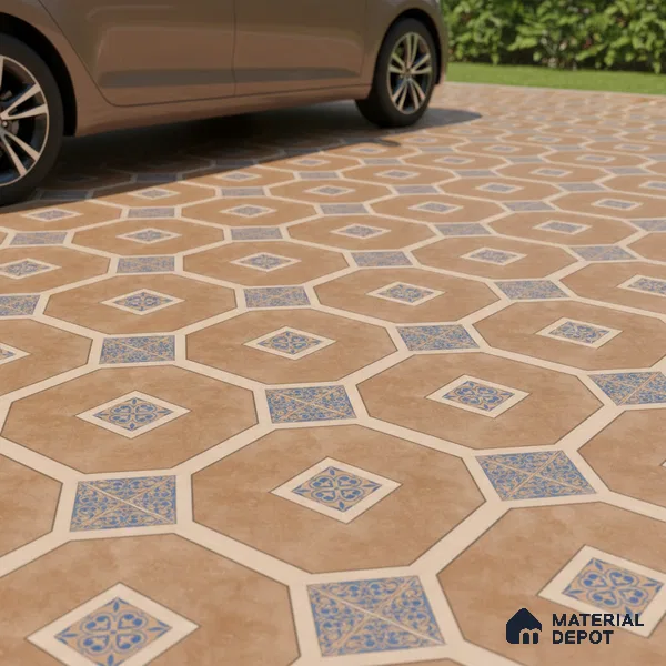 TL 03386 C Myst Brown 400 x 400 mm Matte Finish Anti Slip Vitrified Parking Floor Tile - 12 mm | Pattern Alignment May Vary | 2-3 mm Spacer is Mandatory (Sample)