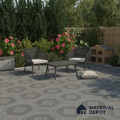 TL 03386 D Myst Grey 400 x 400 mm Matte Finish Anti Slip Vitrified Parking Floor Tile - 12 mm | Pattern Alignment May Vary | 2-3 mm Spacer is Mandatory (Sample)