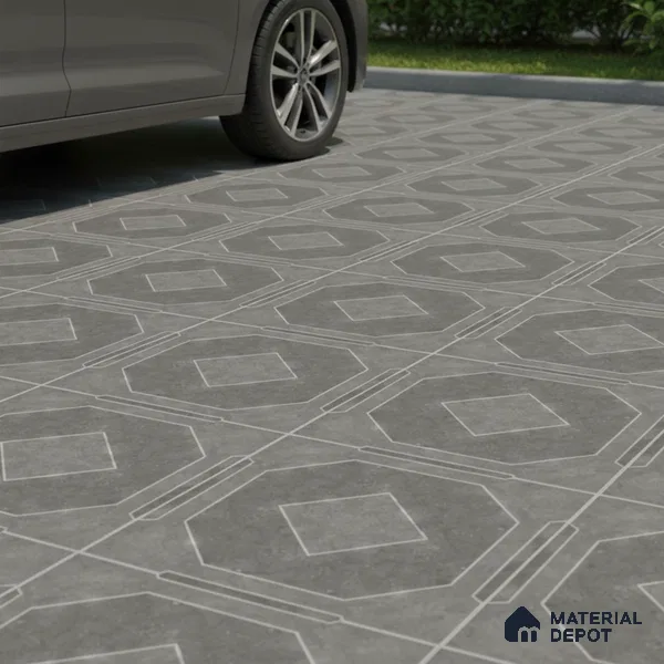 TL 03386 D Myst Grey 400 x 400 mm Matte Finish Anti Slip Vitrified Parking Floor Tile - 12 mm | Pattern Alignment May Vary | 2-3 mm Spacer is Mandatory (Sample)