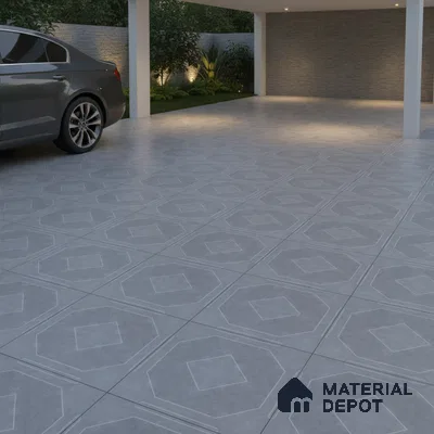 TL 03386 H Myst Silver 400 x 400 mm Matte Finish Anti Slip Vitrified Parking Floor Tile - 12 mm | Pattern Alignment May Vary | 2-3 mm Spacer is Mandatory (Sample)