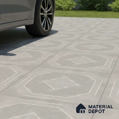 TL 03386 H Myst Silver 400 x 400 mm Matte Finish Anti Slip Vitrified Parking Floor Tile - 12 mm | Pattern Alignment May Vary | 2-3 mm Spacer is Mandatory (Sample)